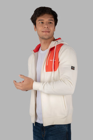 Egret Full Sleeve Zipper Hoodie Tim Paris