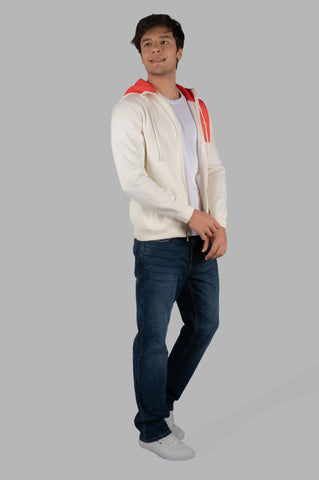 Egret Full Sleeve Zipper Hoodie Tim Paris