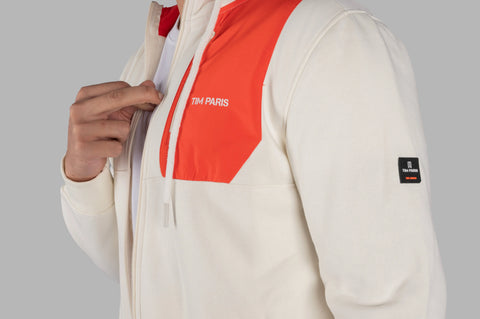 Egret Full Sleeve Zipper Hoodie Tim Paris