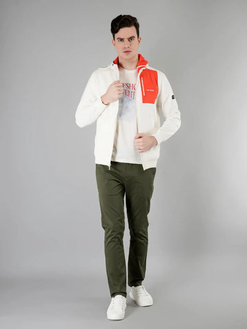 Egret Full Sleeve Zipper Hoodie Tim Paris