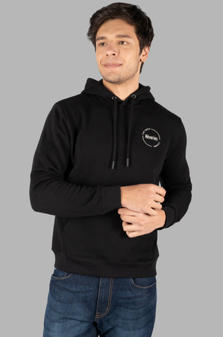 Black Printed Regular Fit Hoodie Tim Paris
