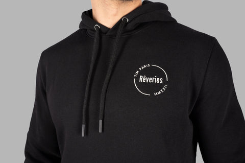Black Printed Regular Fit Hoodie Tim Paris
