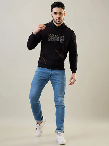 Black Printed Hoodie Tim Paris