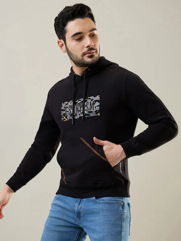 Black Printed Hoodie Tim Paris