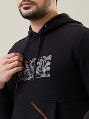 Black Printed Hoodie