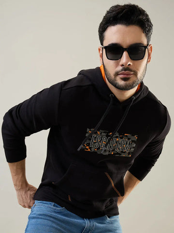 Black Printed Hoodie Tim Paris