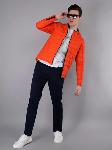 Orange Regular Jacket for men Tim Paris