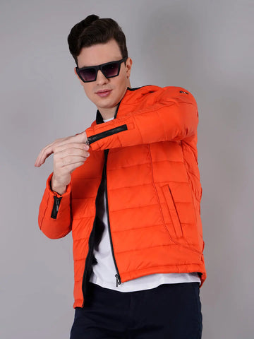 Orange Regular Jacket for men Tim Paris