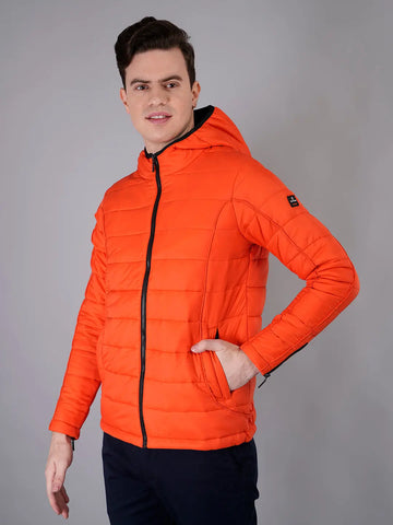 Orange Regular Jacket for men Tim Paris