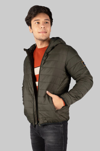 Men's Bomber Light Olive Jacket for Winter Wear Tim Paris