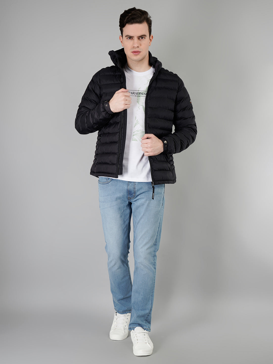 Black Bomber Regular Fit Jacket