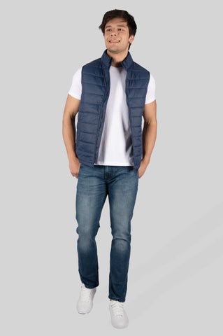 Navy Half Sleeve Casual Jacket Tim Paris