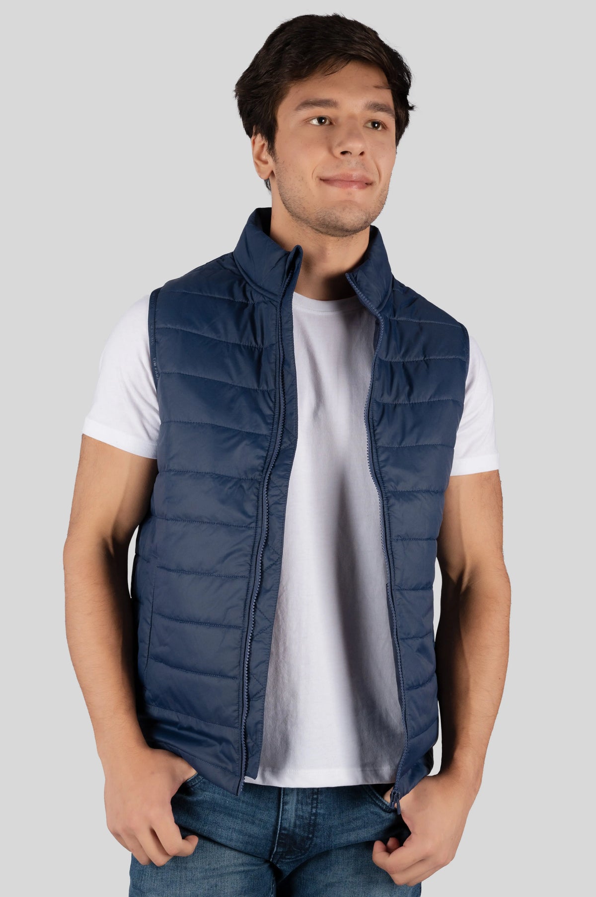 Navy Half Sleeve Casual Jacket Tim Paris