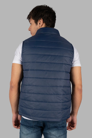 Navy Half Sleeve Casual Jacket Tim Paris