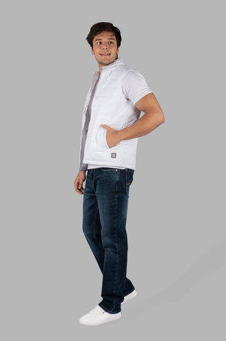 White Half Sleeve Casual Jacket Tim Paris