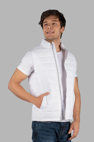 White Half Sleeve Casual Jacket Tim Paris