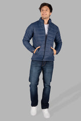 Navy Solid Bomber Jacket