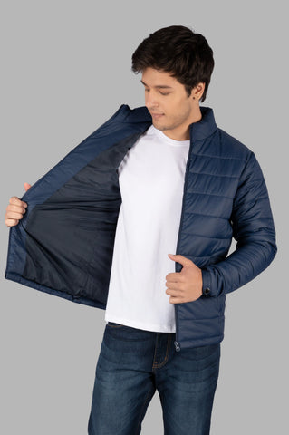 Navy Solid Bomber Jacket Tim Paris