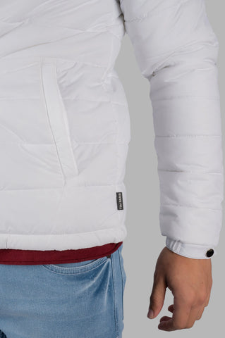 White Solid Bomber Jacket Tim Paris