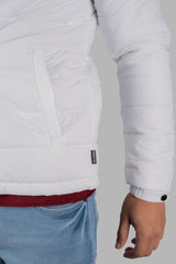 White Solid Bomber Jacket