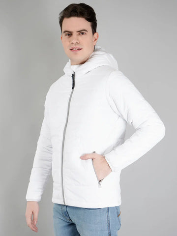 White Solid Bomber Jacket Tim Paris