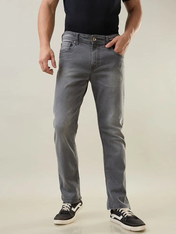 Medium Grey Parker Slim Straight Jeans TIM PARIS
