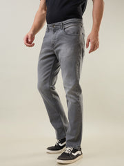 Medium Grey Parker Slim Straight Jeans