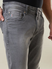 Medium Grey Parker Slim Straight Jeans