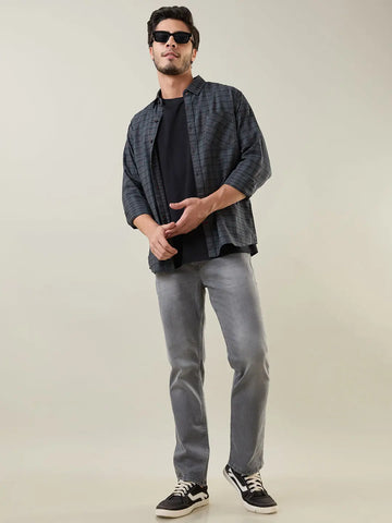 Medium Grey Parker Slim Straight Jeans TIM PARIS