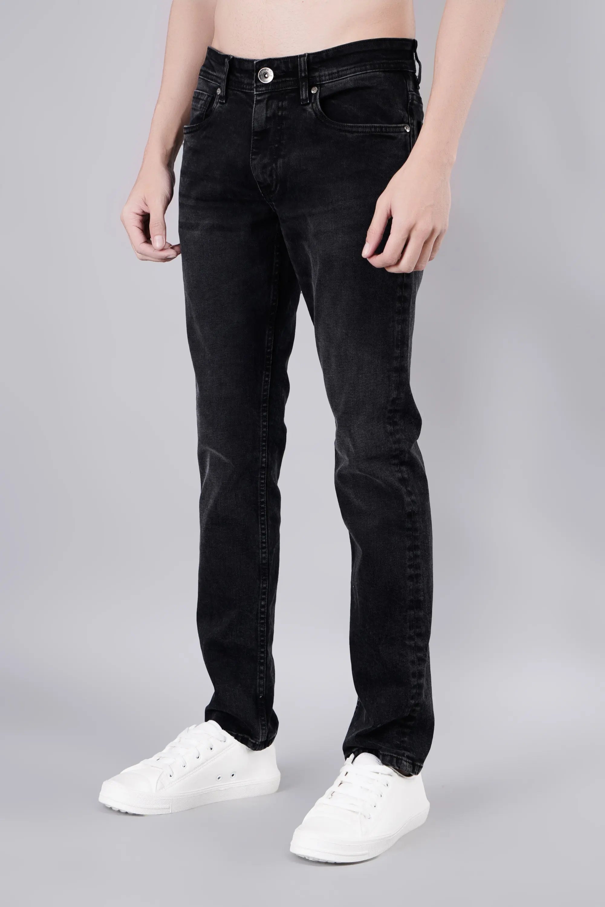 Black Ferdinand Slim Tapered Fit Jeans Tim Paris