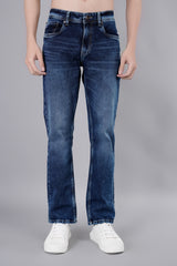 Enzyme Wash Parker Slim Straight Jeans