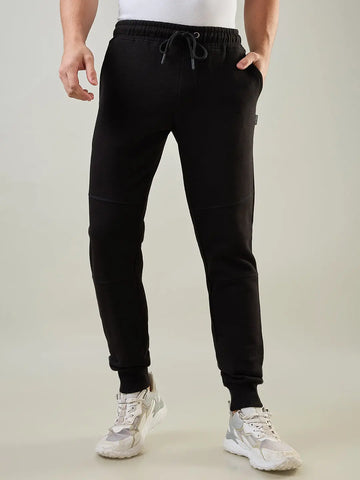 Black Ribbed Cuff Regular Fit Jogger TIM PARIS