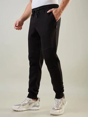 Black Ribbed Cuff Regular Fit Jogger TIM PARIS