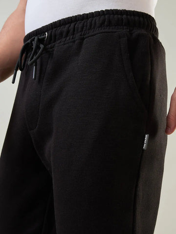 Black Ribbed Cuff Regular Fit Jogger TIM PARIS