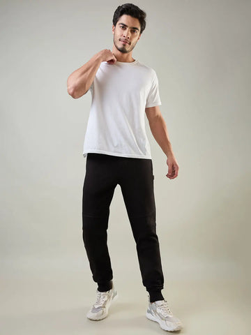 Black Ribbed Cuff Regular Fit Jogger TIM PARIS