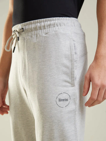 Grey Melange Regular Fit Lounge Pant Tim Paris