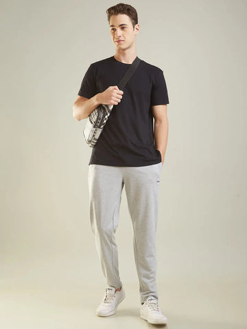 Grey Melange Regular Fit Lounge Pant Tim Paris