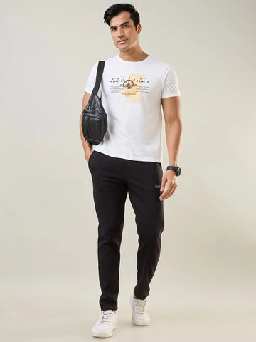 Black Regular Fit Lounge Pant Tim Paris