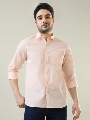 Peach Solid Shirt Tim Paris