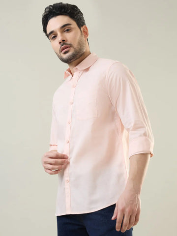 Peach Solid Shirt Tim Paris