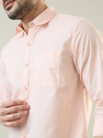Peach Solid Shirt Tim Paris