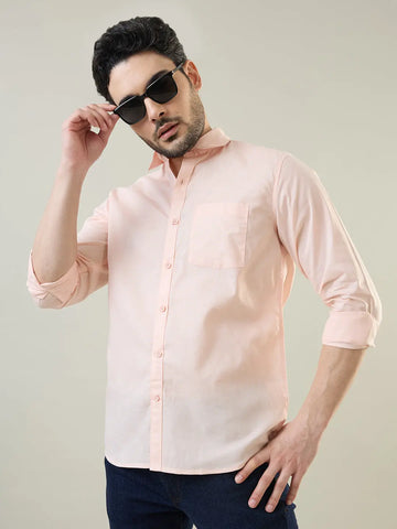 Peach Solid Shirt Tim Paris