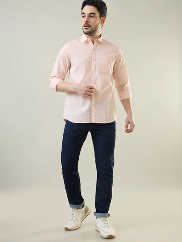 Peach Solid Shirt Tim Paris