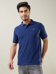 Navy Solid Regular Fit T-shirt