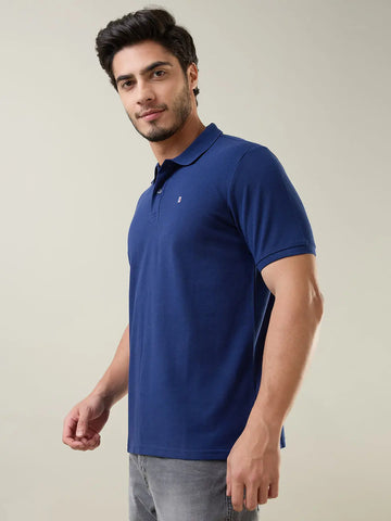 Navy Solid Regular Fit T-shirt Tim Paris