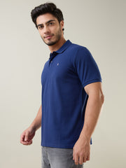 Navy Solid Regular Fit T-shirt