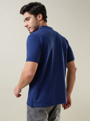 Navy Solid Regular Fit T-shirt