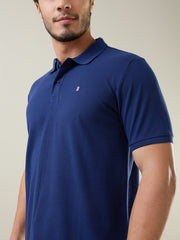 Navy Solid Regular Fit T-shirt