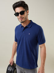 Navy Solid Regular Fit T-shirt