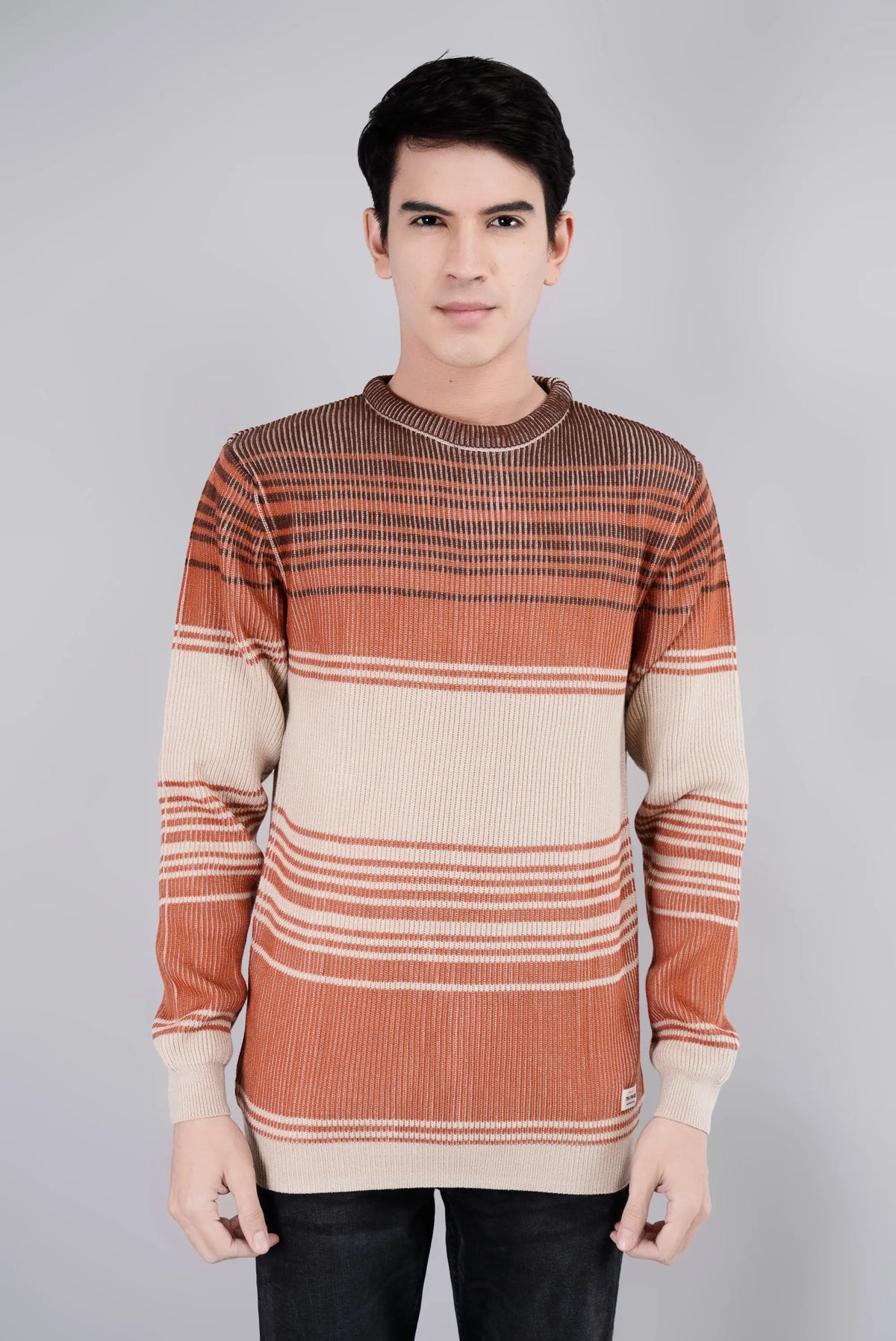 Bombay Brown Classic Striped Pullover Tim Paris